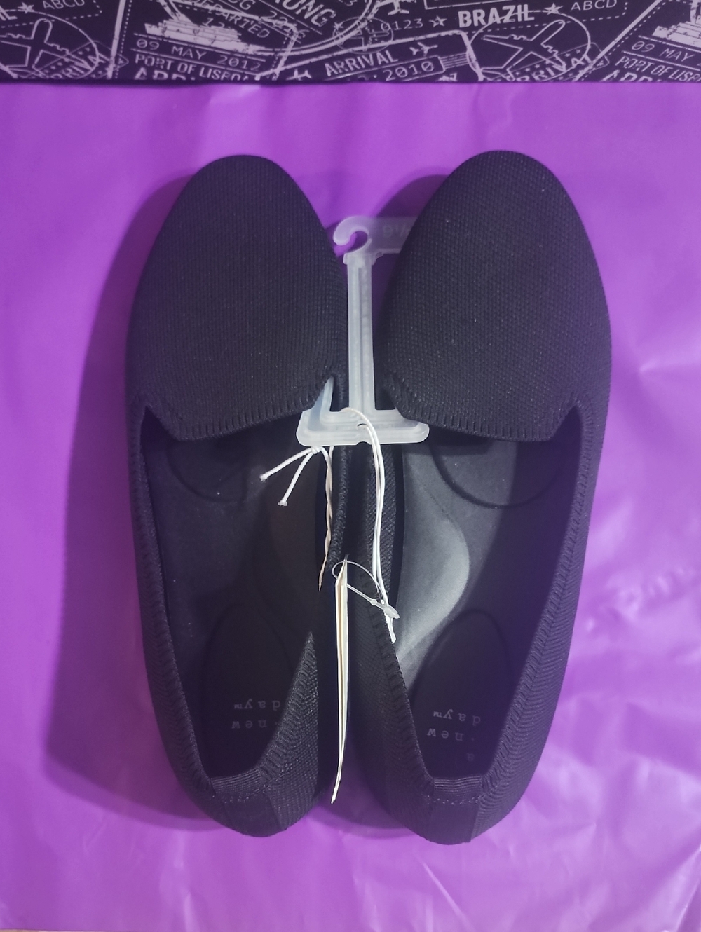 A New Day Comfort Knit Slip-On Flats - Black